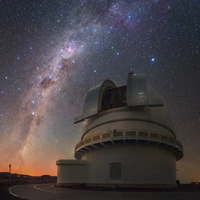 The Milky Way is visible over the du Pont telescope at Carnegie's Las Campanas Observatory in Chile