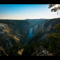 Stock image of a waterfall and ravine 
