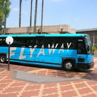 The FlyAway to LAX arrives at Union Station
