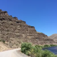 This pile of lava flows is part of the Grande Ronde Basalt, the most voluminous formation of the Columbia River Basalt Group (Photo credit: Jennifer Kasbohm).