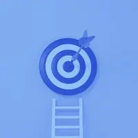 Blue Target with dart in bullseye