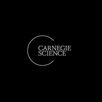 White logo on black background