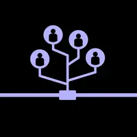 network of people purple on black