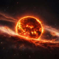 Artist's renditions of the space weather around M dwarf TIC 141146667.  The torus of ionized gas is sculpted by the star's magnetic field and rotation, with two pinched, dense clumps present on opposing sides of the star. Illustrations by Navid Marvi, courtesy Carnegie Science. 