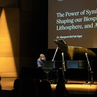 Piano at huntington astronomy lecture series played before event