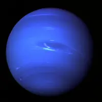 This picture of Neptune was produced from the last whole planet images taken through the green and orange filters on NASA's Voyager 2 narrow angle camera. Credit: JPL