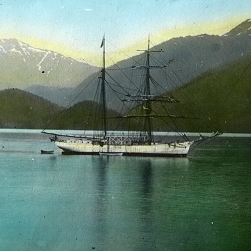 Hand-tinted lantern slide of Galilee