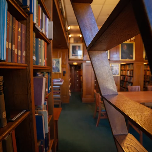 Abelson Library Peering Under ladder