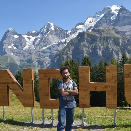 Rajkrishna Dutta takes a visit to the the Swiss Alps in 2019 during Goldschmidt. which was held in Barcelona. Image Credit: Rajkrishna Dutta