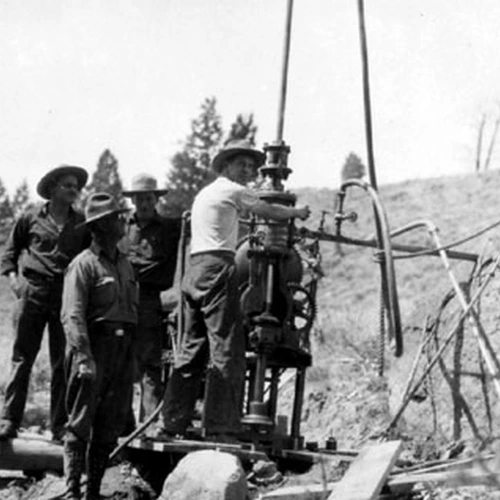 Scientific drilling by the Geophysical Laboratory at Yellowstone National Park.