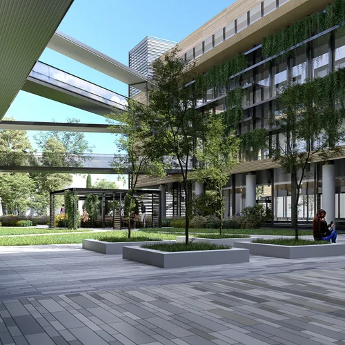 Artist's conception of new Pasadena life science research building.