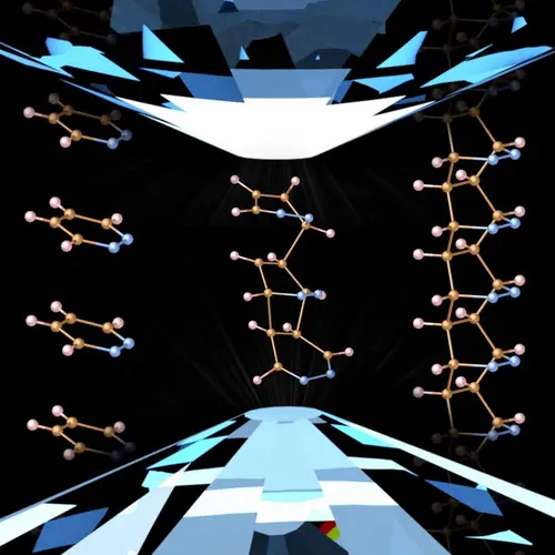 Artist's conception of guided diamond nanothread synthesis courtesy of SAmuel Dunning