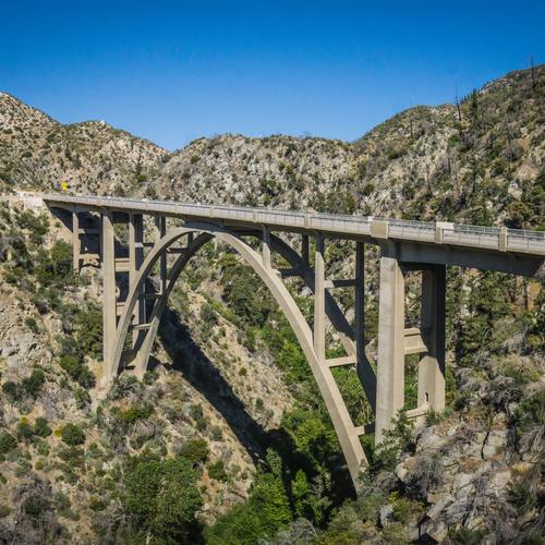 A bridge in the San Gabriel Mountains.