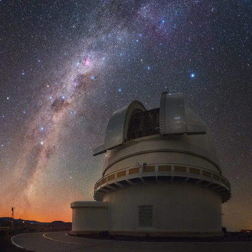 The Milky Way is visible over the du Pont telescope at Carnegie's Las Campanas Observatory in Chile