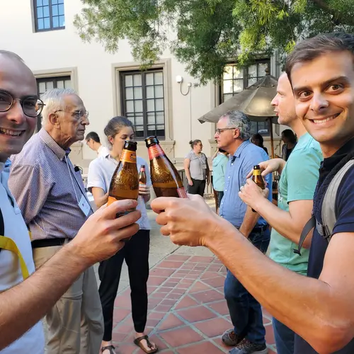 A social hour during the inaugural BSE retreat on the Caltech campus. 