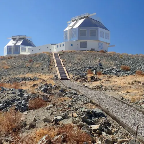 A photograph of the Magellan Telescopes at Carnegie's Las Campanas Observatory in Chile. 