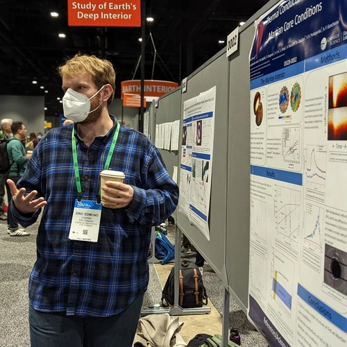 Eric Edmund at poster session AGU 22