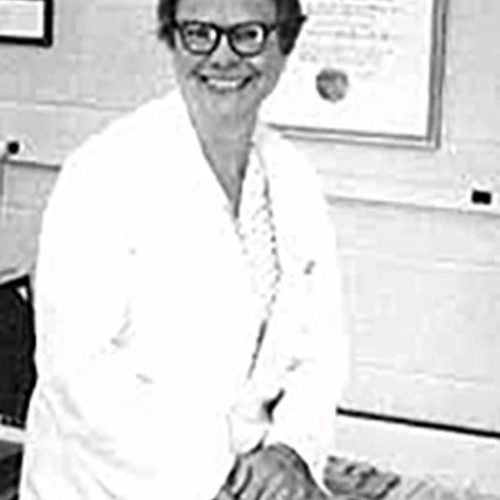 Elizabeth Ramsey in a lab coat. Courtesy: National Museum of Health and Medicine. 
