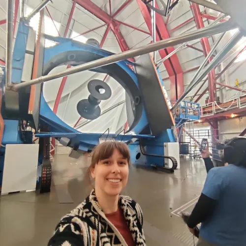 Erika Holmbeck at the Magellan telescopes at Carnegie's Las Campanas Observatory