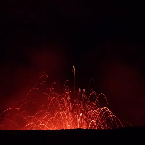 Magma glows against a black background