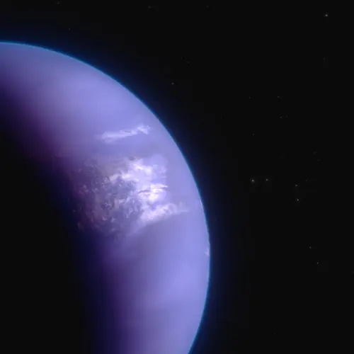 This artist’s concept shows what the hot gas-giant exoplanet WASP-43 b could look like.  Courtesy NASA, ESA, CSA, Ralf Crawford (STScI)