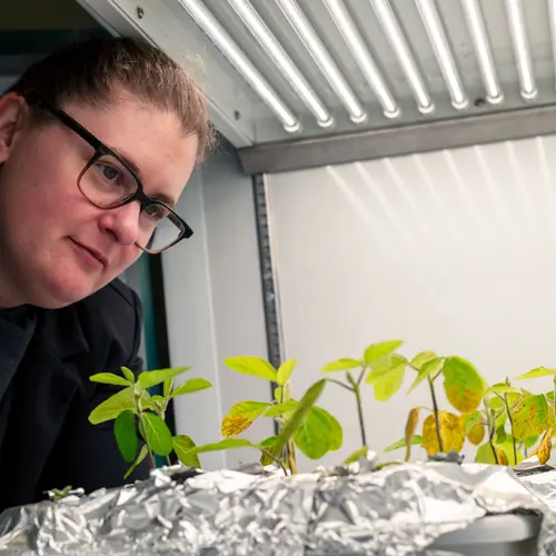 Brittany Belin with plants