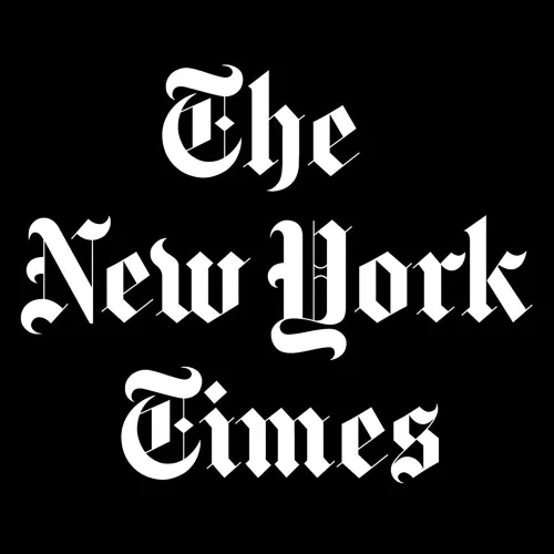 The NEw York Times in old timey font on black background