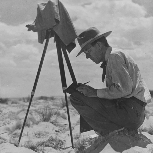 Forrest Shreve at work in the desert