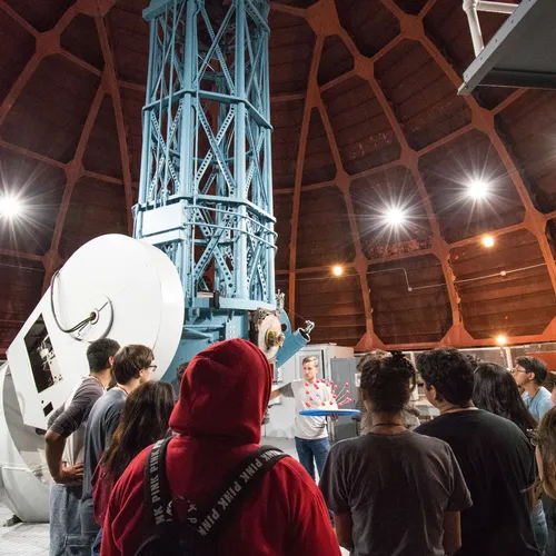 Jeff Rich leads a visit to Mount Wilson Observatory with Carnegie undergraduate interns and Upward Bound high school seniors