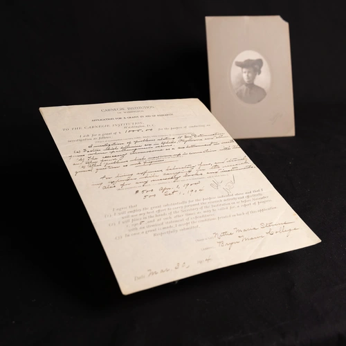 Nettie Stevens Grant with Portrait